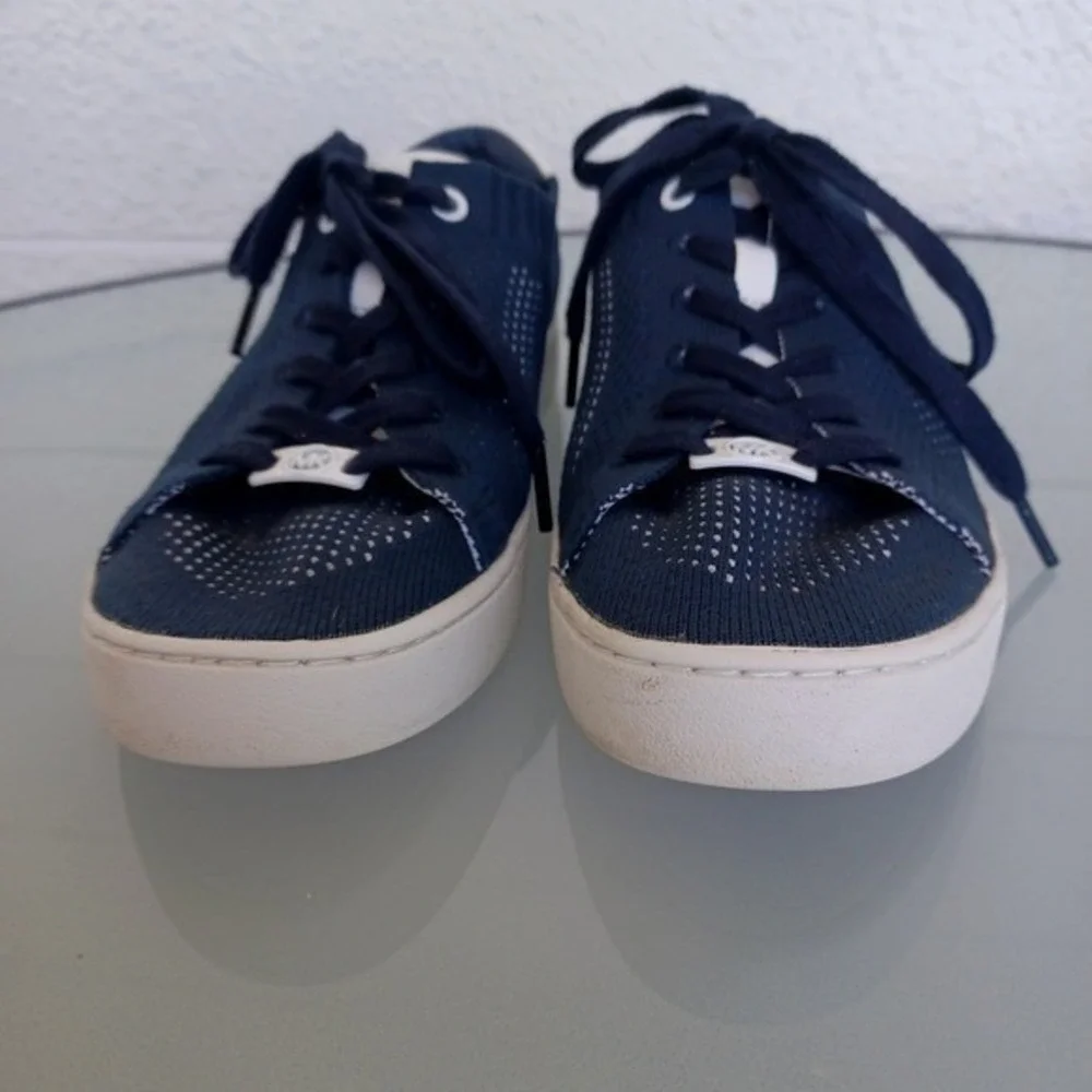 Michael Kors Skyler Navy Blue Knit Lace Up Sneakers Womens Size 9.5M HL17D‎